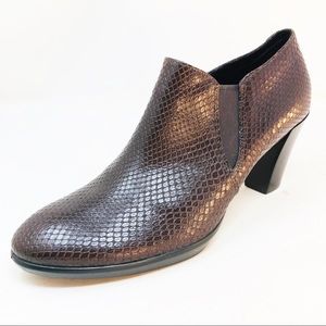 Ecco Danish Design Leather Ankle Boots Snake Print